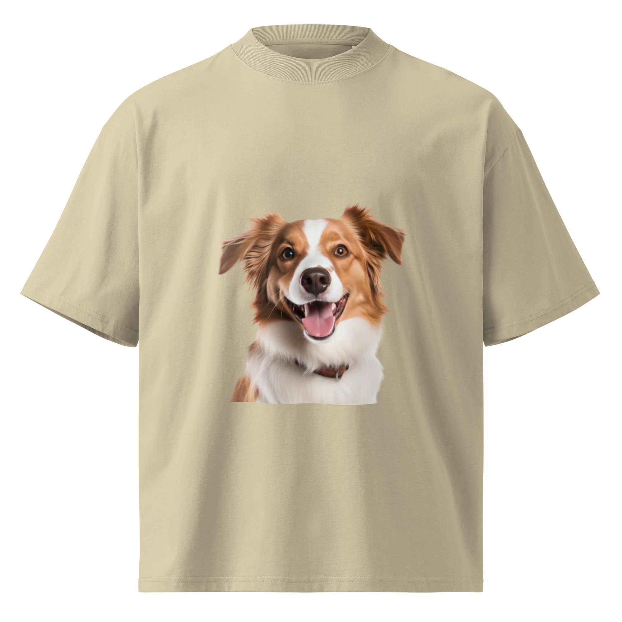 Poodle Dog Unisex organic oversized high neck t-shirt
