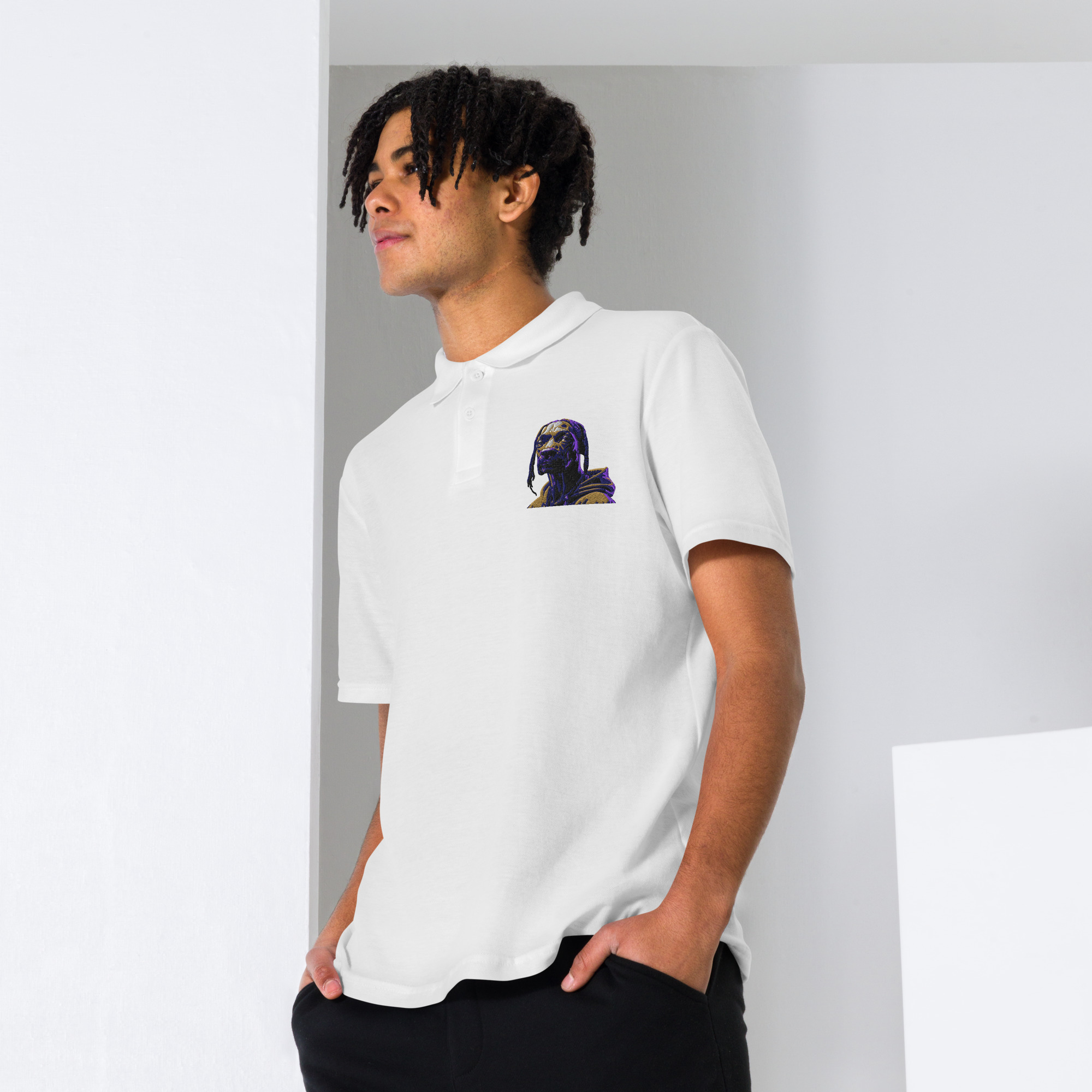 Borzoi Dog Unisex pique polo shirt