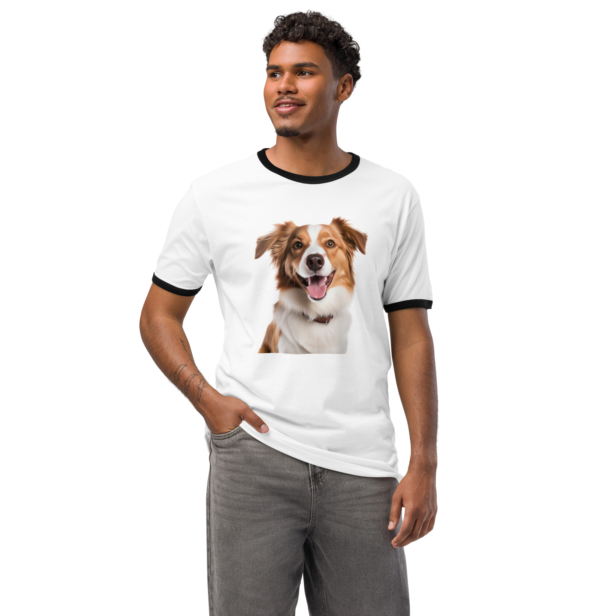 American Dog Unisex ringer t-shirt
